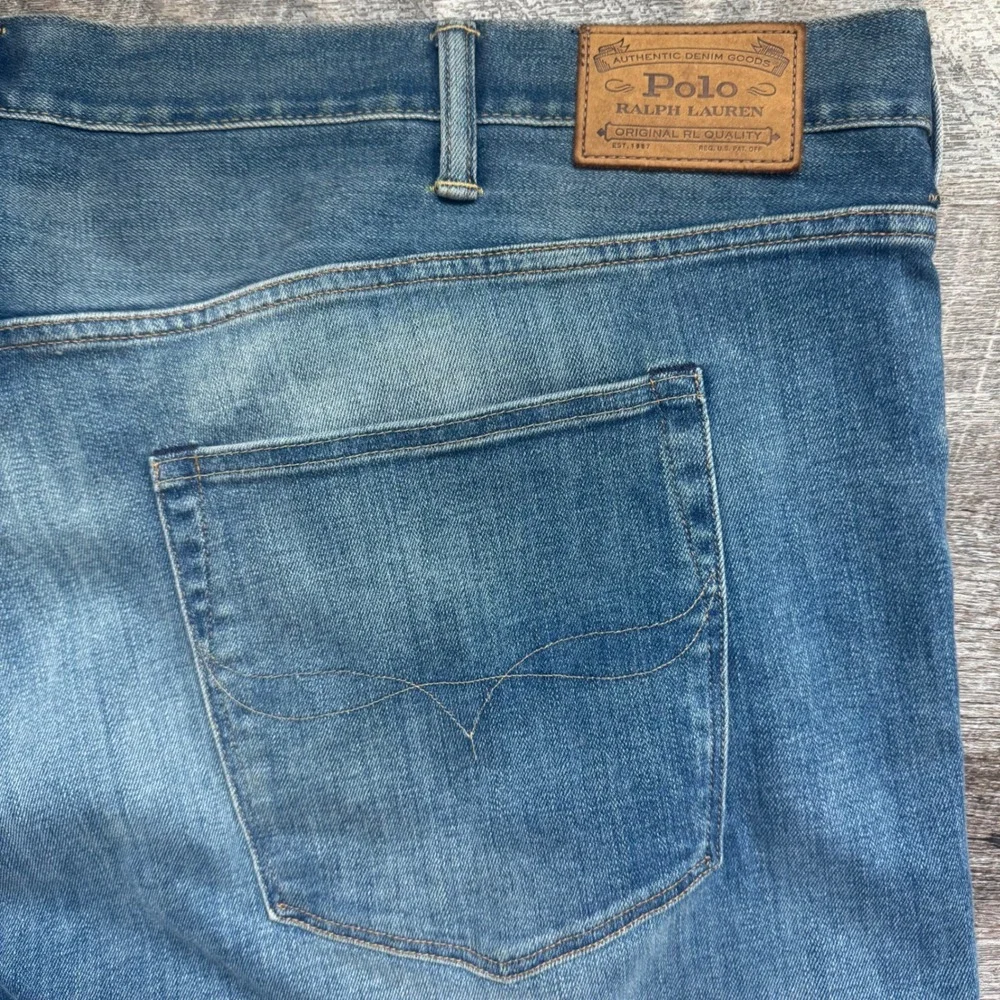 Polo Ralph Lauren Hampton Relaxed Straight Jeans 50B/30 Blue Stretch Denim